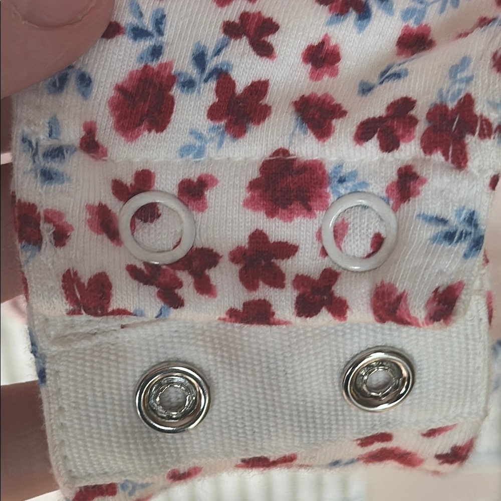 Old Navy Red and White Asymmetrical Ruffled Bodysuit - Picture 3 of 7